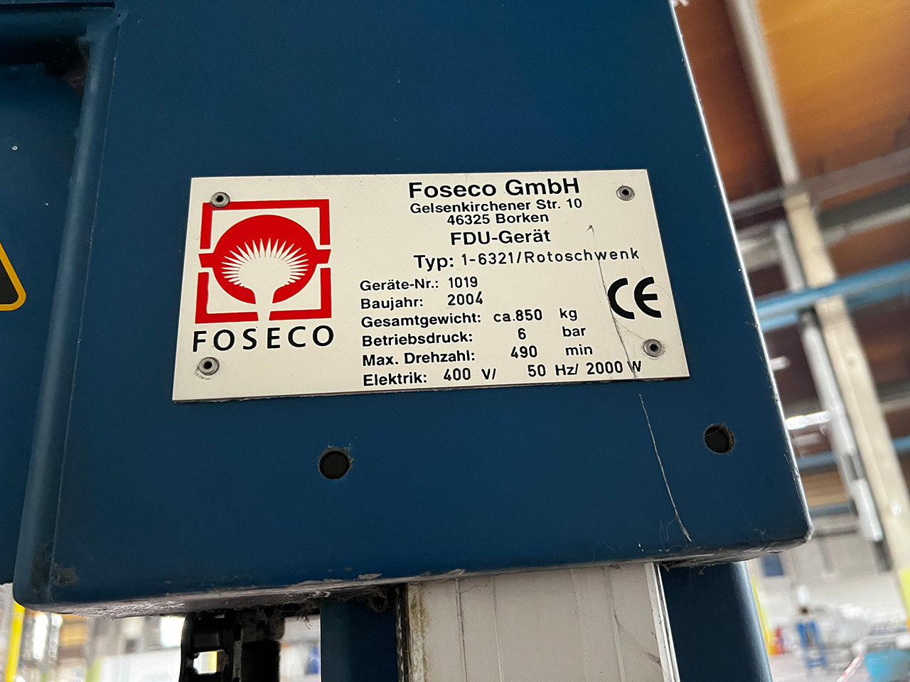 Foseco Rotostativ 1-6321 enota za odplinjevanje ZU2237, rabljena