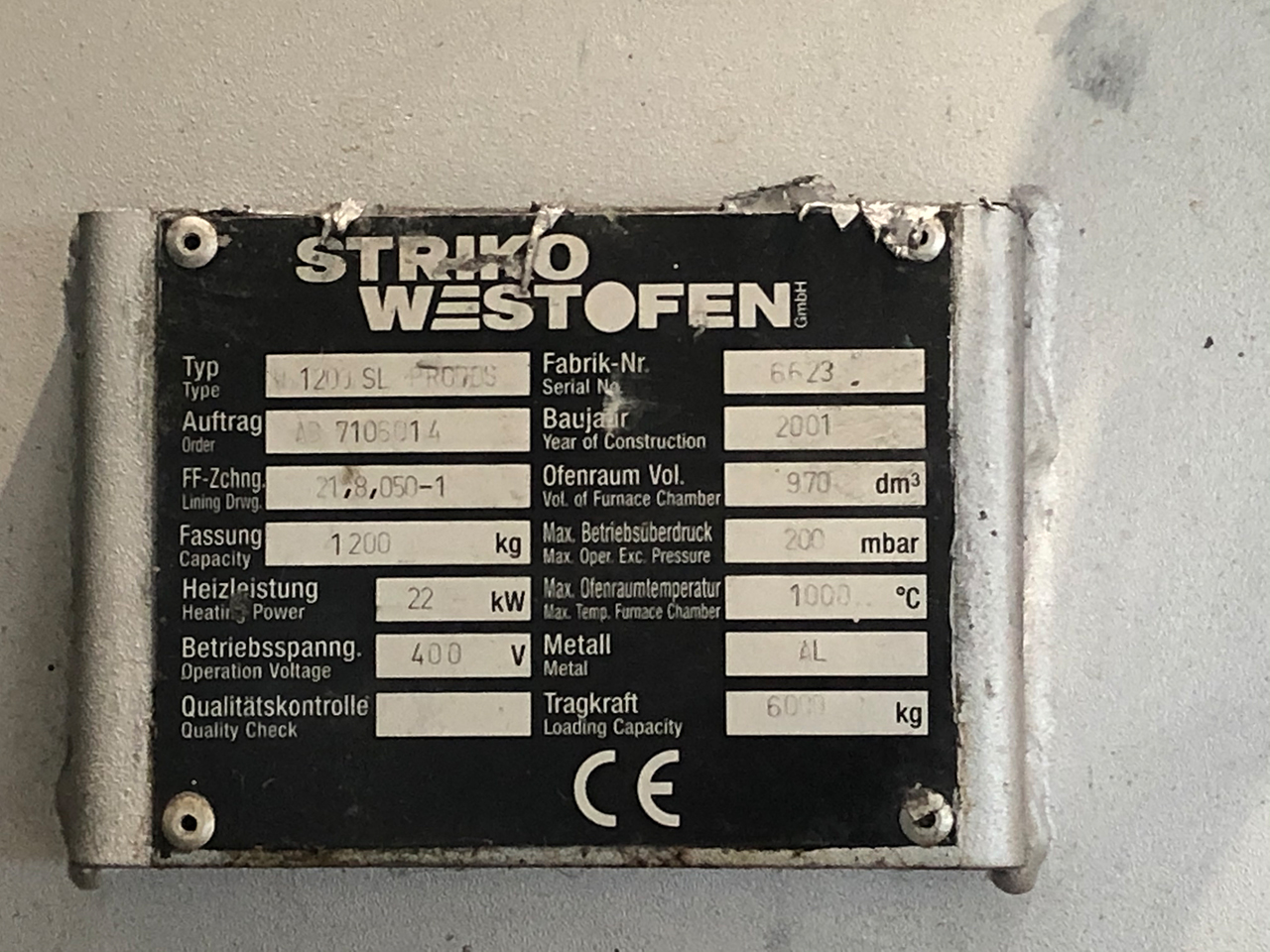 StrikoWestofen W 1200 SL ProDos DPC Dozirna peč O1814, rabljena